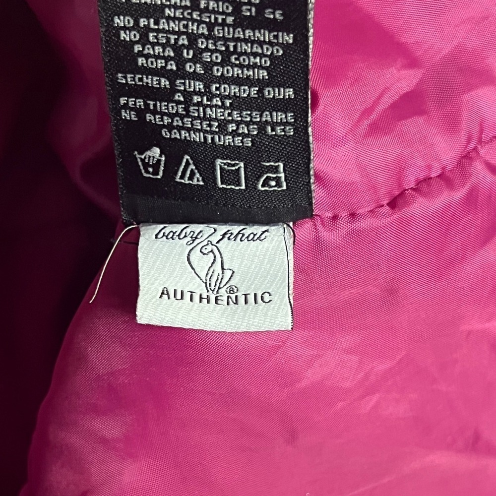Baby Phat Puffer Coat Kids 14 Pink Faux Fur Hood Longline Quilted Winter Jacket - Picture 8 of 16
